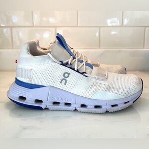 On Cloud Cloudnova Sneakers, Women’s Size 8 (US), White with Blue Accents